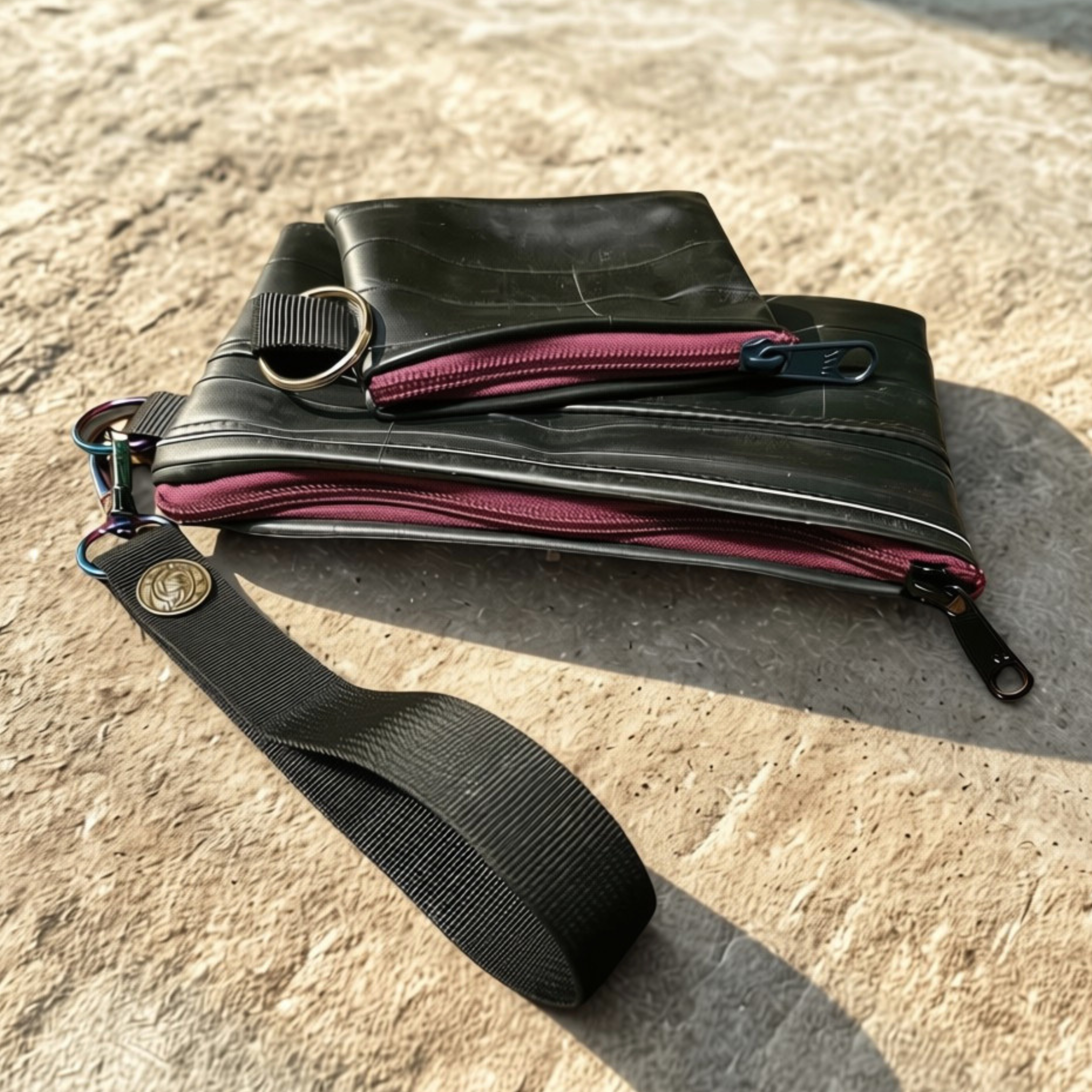 (L) Up-Cycled Rubber Tube Pouch